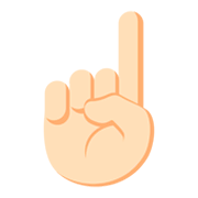 ☝🏻 Emoji Indicador Apontando Para Cima: Pele Clara na JoyPixels 3.0.