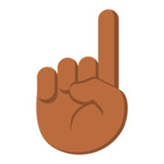☝🏾 Emoji nach oben weisender Zeigefinger von vorne: mitteldunkle Hautfarbe JoyPixels 3.0.