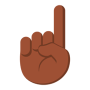 ☝🏿 Emoji Indicador Apontando Para Cima: Pele Escura na JoyPixels 3.0.