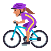 🚴🏽‍♀️ Emoji Radfahrerin: mittlere Hautfarbe JoyPixels 3.0.