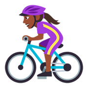 🚴🏿‍♀️ Emoji Mujer En Bicicleta: Tono De Piel Oscuro en JoyPixels 3.0.