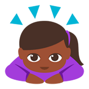 🙇🏿‍♀️ Emoji Mulher Fazendo Reverência: Pele Escura na JoyPixels 3.0.