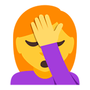 🤦‍♀️ Emoji sich an den Kopf fassende Frau JoyPixels 3.0.