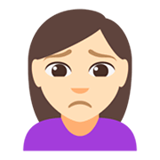 🙍🏻‍♀️ Emoji Mujer Frunciendo El Ceño: Tono De Piel Claro en JoyPixels 3.0.