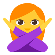 🙅‍♀️ Emoji Frau mit überkreuzten Armen JoyPixels 3.0.