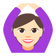 Emoji 🙆🏻‍♀️ Donna Con Gesto OK: Carnagione Chiara su JoyPixels 3.0.