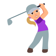 🏌🏼‍♀️ Emoji Golferin: mittelhelle Hautfarbe JoyPixels 3.0.
