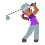 🏌🏾‍♀️ Emoji Golferin: mitteldunkle Hautfarbe JoyPixels 3.0.