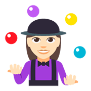 🤹🏻‍♀️ Emoji Jongleurin: helle Hautfarbe JoyPixels 3.0.
