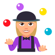 🤹🏼‍♀️ Emoji Jongleurin: mittelhelle Hautfarbe JoyPixels 3.0.