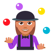 🤹🏽‍♀️ Emoji Mujer Haciendo Malabares: Tono De Piel Medio en JoyPixels 3.0.