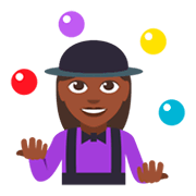 🤹🏿‍♀️ Emoji Jongleurin: dunkle Hautfarbe JoyPixels 3.0.