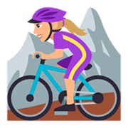 🚵🏼‍♀️ Emoji Mujer En Bicicleta De Montaña: Tono De Piel Claro Medio en JoyPixels 3.0.