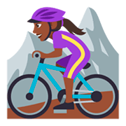 🚵🏿‍♀️ Emoji Mujer En Bicicleta De Montaña: Tono De Piel Oscuro en JoyPixels 3.0.