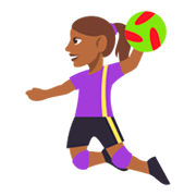 🤾🏾‍♀️ Emoji Handballspielerin: mitteldunkle Hautfarbe JoyPixels 3.0.