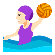 🤽🏻‍♀️ Emoji Mulher Jogando Polo Aquático: Pele Clara na JoyPixels 3.0.