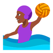 🤽🏿‍♀️ Emoji Mujer Jugando Al Waterpolo: Tono De Piel Oscuro en JoyPixels 3.0.