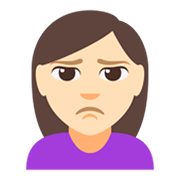 Emoji 🙎🏻‍♀️ Donna Imbronciata: Carnagione Chiara su JoyPixels 3.0.