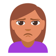 🙎🏽‍♀️ Emoji Mujer Haciendo Pucheros: Tono De Piel Medio en JoyPixels 3.0.