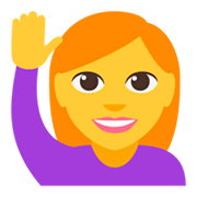 Emoji 🙋‍♀️ Donna Con Mano Alzata su JoyPixels 3.0.