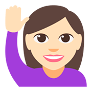 🙋🏻‍♀️ Emoji Mujer Con La Mano Levantada: Tono De Piel Claro en JoyPixels 3.0.