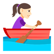 🚣🏻‍♀️ Emoji Mujer Remando En Un Bote: Tono De Piel Claro en JoyPixels 3.0.