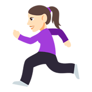 🏃🏻‍♀️ Emoji Mulher Correndo: Pele Clara na JoyPixels 3.0.