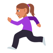 🏃🏽‍♀️ Emoji Mujer Corriendo: Tono De Piel Medio en JoyPixels 3.0.