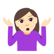 🤷🏻‍♀️ Emoji Mulher Dando De Ombros: Pele Clara na JoyPixels 3.0.