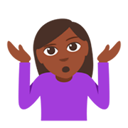 🤷🏿‍♀️ Emoji Mulher Dando De Ombros: Pele Escura na JoyPixels 3.0.