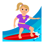 🏄🏼‍♀️ Emoji Mulher Surfista: Pele Morena Clara na JoyPixels 3.0.