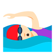 🏊🏻‍♀️ Emoji Schwimmerin: helle Hautfarbe JoyPixels 3.0.