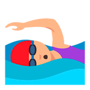 🏊🏼‍♀️ Emoji Mujer Nadando: Tono De Piel Claro Medio en JoyPixels 3.0.