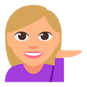 💁🏼‍♀️ Emoji Infoschalter-Mitarbeiterin: mittelhelle Hautfarbe JoyPixels 3.0.