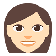 👩🏻 Emoji Frau: helle Hautfarbe JoyPixels 3.0.