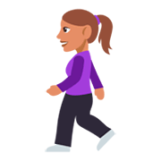 🚶🏽‍♀️ Emoji Mujer Caminando: Tono De Piel Medio en JoyPixels 3.0.
