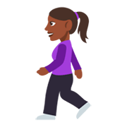 🚶🏿‍♀️ Emoji Mulher Andando: Pele Escura na JoyPixels 3.0.