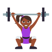 🏋🏿‍♀️ Emoji Mulher Levantando Peso: Pele Escura na JoyPixels 3.0.