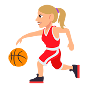 ⛹🏼‍♀️ Emoji Mujer Botando Un Balón: Tono De Piel Claro Medio en JoyPixels 3.0.
