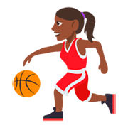 Emoji ⛹🏿‍♀️ Donna Che Fa Rimbalzare Una Palla: Carnagione Scura su JoyPixels 3.0.
