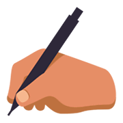 Emoji ✍🏽 Mano Che Scrive: Carnagione Olivastra su JoyPixels 3.0.