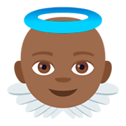 👼🏾 Emoji Bebê Anjo: Pele Morena Escura na JoyPixels 4.0.