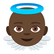 👼🏿 Emoji Putte: dunkle Hautfarbe JoyPixels 4.0.