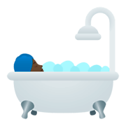 🛀🏿 Emoji Persona En La Bañera: Tono De Piel Oscuro en JoyPixels 4.0.