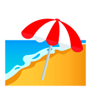 Emoji 🏖️ Spiaggia Con Ombrellone su JoyPixels 4.0.