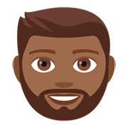 Emoji 🧔🏾 Uomo Con La Barba: Carnagione Abbastanza Scura su JoyPixels 4.0.