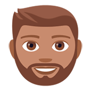 Emoji 🧔🏽 Uomo Con La Barba: Carnagione Olivastra su JoyPixels 4.0.