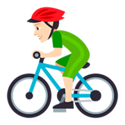 Émoji 🚴🏻 Cycliste : Peau Claire sur JoyPixels 4.0.