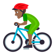🚴🏾 Emoji Persona En Bicicleta: Tono De Piel Oscuro Medio en JoyPixels 4.0.