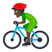 🚴🏿 Emoji Persona En Bicicleta: Tono De Piel Oscuro en JoyPixels 4.0.